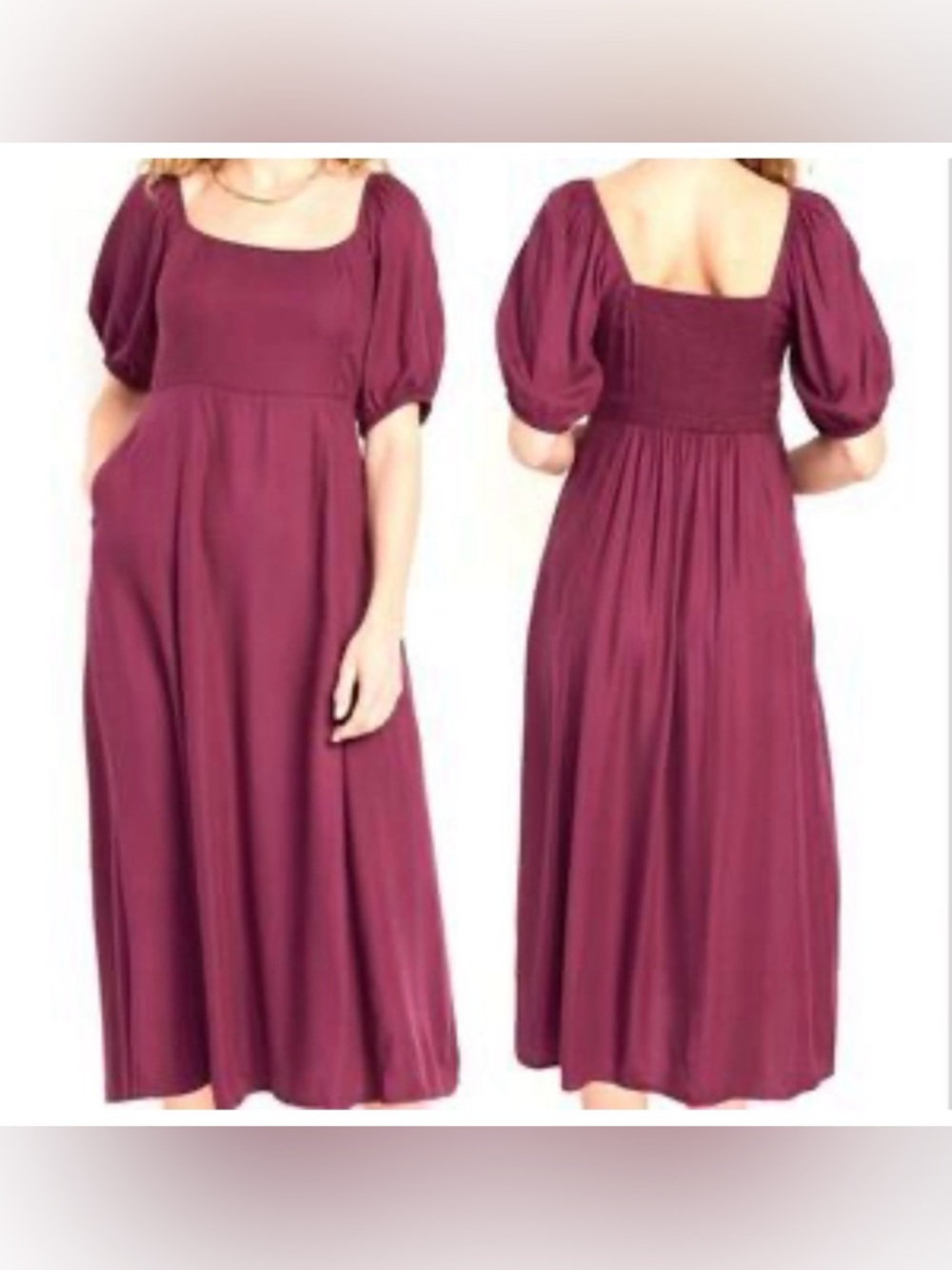 NWT Old Navy  Fit & Flare Crepe Midi Dress with Pockets